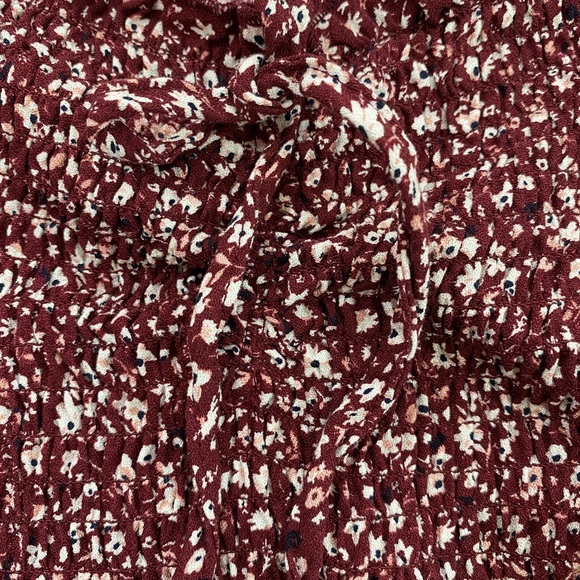 JAY JAYS Maroon Floral Print Shirred Dress Size 16 - Picture 6 of 6
